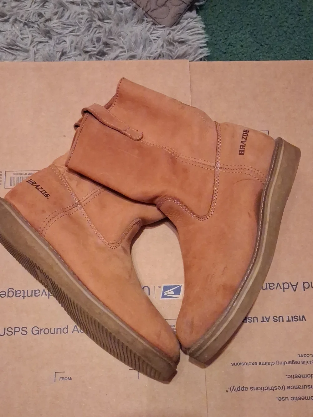 Brazos Tan Suede Mid Calf Boots Size 10 W